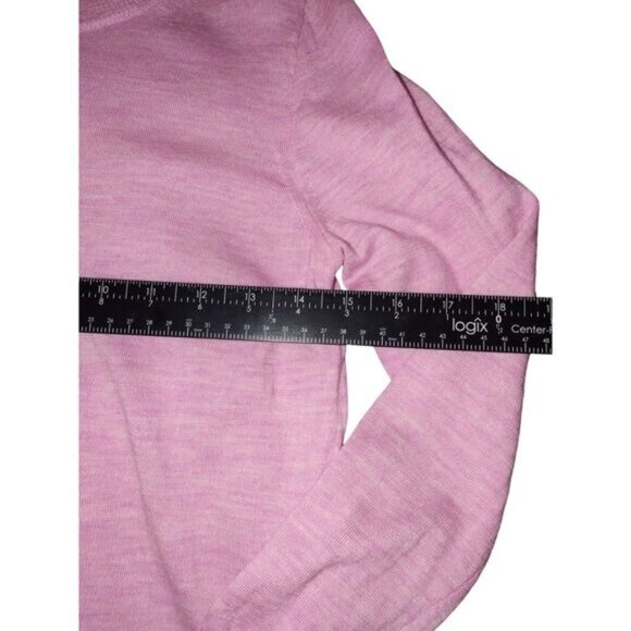 J Crew Womens Pink Merino100% Wool Long Sleeve Sweater Small Classic Fall Winter - Picture 7 of 10